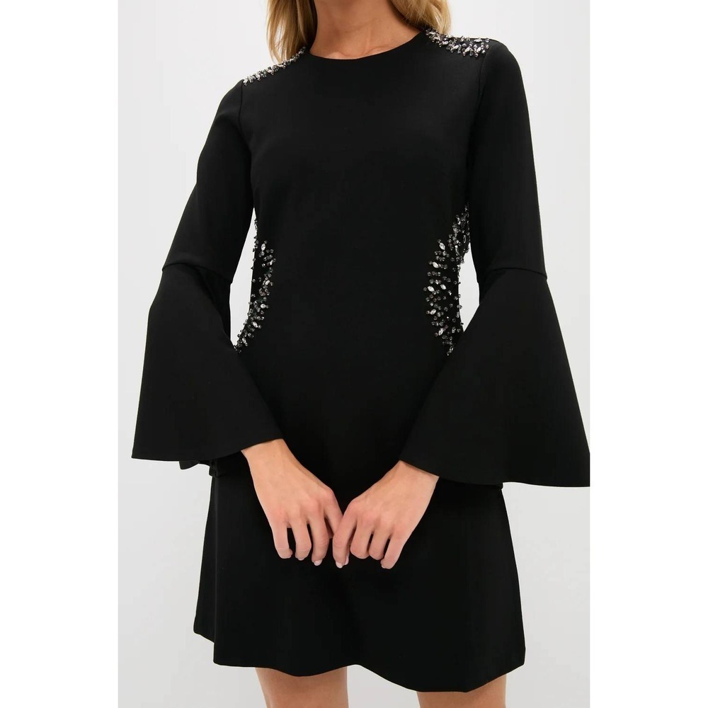 Tuckernuck Embellished Farrow Dress Large Black Rhinestone Cocktail Party Glam - Picture 5 of 16